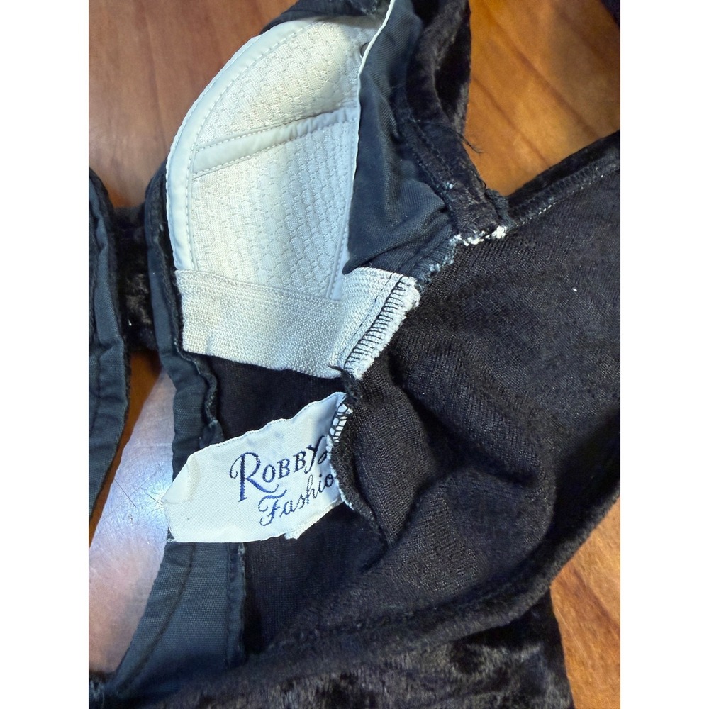 Vintage 60s 70s 1 Piece Swimsuit 9/10 Robby Fashions Beach Velour Keyhole Swim - Picture 5 of 11